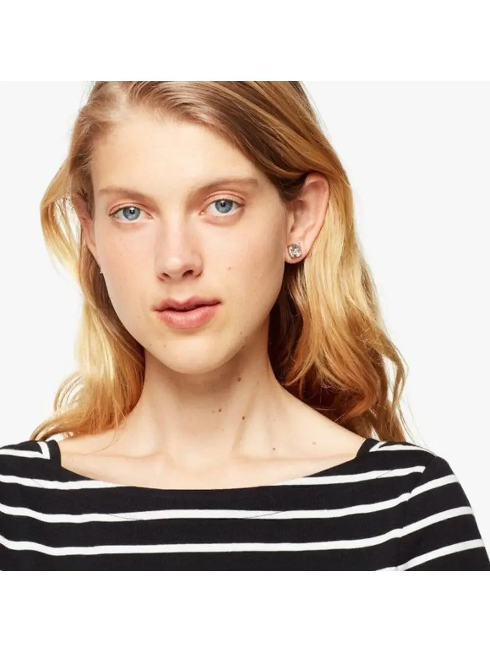 Kate Spade Mini Small Square Studs Earrings Gold Clear NWT